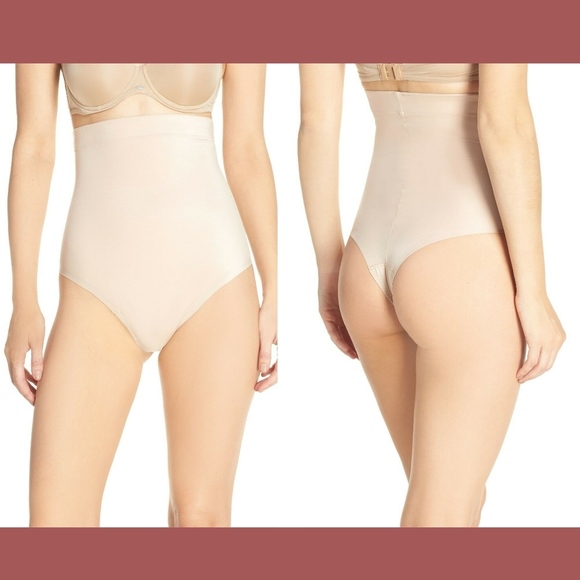 NEW $64 Spanx Suit Your Fancy High Waist Thong in‎ Beige [SZ Small ] #2508 - Picture 1 of 8